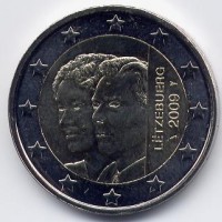 Lussemburgo 2009: 2 euro commemorativi "ascesa al trono Granduchessa Charlotte"