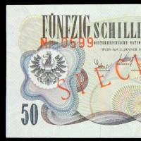 Austria: 50 scellini 02/01/1970 "SPECIMEN" (Pick#143)