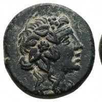 Ponto, Amisos, Mitridate VI Eupator (105-85 a.C.): bronzo (HGC,7#243), grammi 8.05, mm 21. Bellissimo ritratto di stile ellenistico