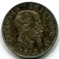 Vittorio Emanuele II (1861-1878): 5 lire 1872-Mi (Gigante#44), colpetto
