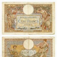 Francia: 100 franchi 10/08/1933 (Pick#78c), fori da graffetta