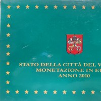 Vaticano 2010: serie euro PROOF 9 pezzi (con medaglia d'argento), in confezione originale zecca