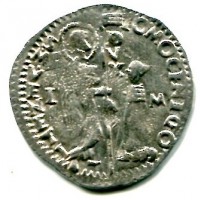 Venezia, Giovanni Mocenigo (1478-1485): marcello o 1/2 lira, sigle I-M (Paolucci#3), gr. 3,27
