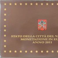 Vaticano 2011: serie euro PROOF 9 pezzi (con medaglia d'argento), in confezione originale zecca