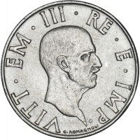 Vittorio Emanuele III (1900-1943): 2 lire 1943 "Impero" (Gigante#124)