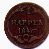 Svizzera, Schwyz: 1 rappen 1846