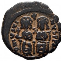 Giustino II (565-578 d.C): 1/2 follis, zecca di Cizico (Sear#373), grammi 6.80