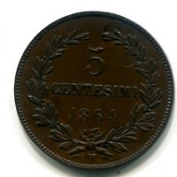 San Marino: 1864, 5 cent. (Gigante#37)
