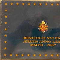 Vaticano 2007: serie euro PROOF 9 pezzi (con medaglia d'argento), in confezione originale zecca