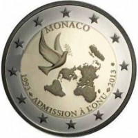 Monaco 2013: 2 euro commemorativi "Ventennale dell'ammissione all'ONU"