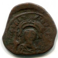 Maurizio Tiberio (582-602 d.C.): follis, zecca di Cizico, anno 6° (Sear#518)