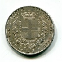 Vittorio Emanuele II (1849-1861): 5 lire 1851-Ge (Gigante#32)
