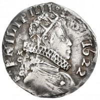 Napoli, Filippo IV (1621-1665): tarì 1622 (Vincenti#319), grammi 5.85