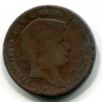 Napoli, Ferdinando II (1830-1859): 10 tornesi 1833-liscio (Gigante#184a)