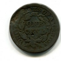 USA: 1 cent. 1845 "Braided hair"