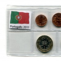 Portogallo 2011: serie euro, confezionata da privati (5 pezzi, il 2 euro ed il 10 cent sono solo nella confezione ufficiale)