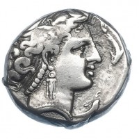 Campania, Neapolis (325-240 a.C.): didracma (Sng Cop#413), grammi 7,49, mm 19,5, ex Collezione Guadan, 1312. Bel ritratto