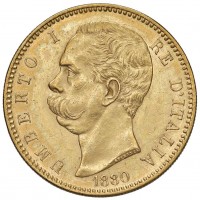 Umberto I (1878-1900): 100 lire 1880 (Gigante#1; Nomisma#970; Montenegro#1), tiratura di soli 145 pezzi, una delle grandi rarità dell'Ottocento italiano