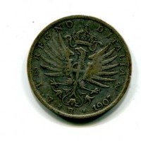 Vittorio Emanuele III (1900-1943): 1 lira 1907 "Aquila Sabauda" (Gigante#131)