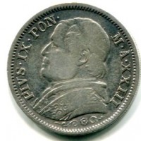 Roma, Pio IX (1846-1870): 1 lira 1868-XXII (Gigante#300)
