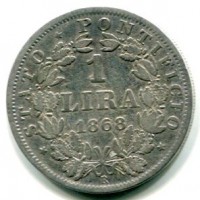 Roma, Pio IX (1846-1870): 1 lira 1868-XXII (Gigante#300)
