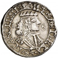 Cagliari, Carlo II di Spagna (1665-1700): 2.5 reali 1695 (MIR,220#86/2, CNI#62-64), grammi 5.88