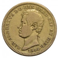 Carlo Alberto (1831-1849): 10 lire 1844-Ge (Gigante#49)