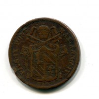 Roma, Pio IX (1846-1870): 1 baiocco 1850-V (Gigante#224)