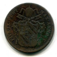 Roma, Pio IX (1846-1870): 1 baiocco 1851-V (Gigante#219)
