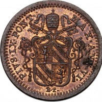 Roma, Pio IX (1846-1870): 1 quattrino 1851-VI (Gigante#255)