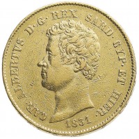 Carlo Alberto (1831-1849): 20 lire 1831-To "FERT" (Gigante#17)