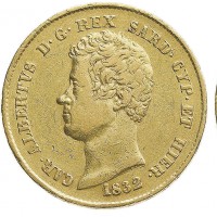 Carlo Alberto (1831-1849): 20 lire 1832-Ge "FERT" (Gigante#19)