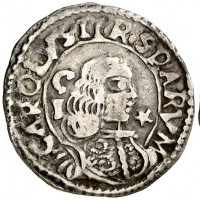 Cagliari, Carlo II di Spagna (1665-1700): 1 reale 1696 (MIR,220#88/7 CNI#71), grammi 2.26