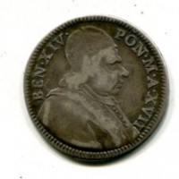 Roma, Benedetto XIV (1740-1758): doppio giulio 1756-XVII (Muntoni#51E), gr.4,97