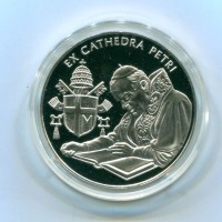 Malta, S.O.O.M: 10 lire 2005 Giovanni Paolo II "Ex Cathedra Petri"