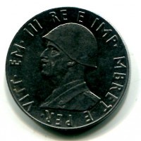 Albania, Vittorio Emanuele III (1939-1943): 2 lek 1939-XVIII (Gigante#3), antimagnetico
