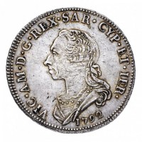 Vittorio Amedeo III (1773-1796): 1/2 scudo 1792 (CNI,I,427#116;Montenegro#352), con cartellini di antica colleziona, acquistato nel 1910 per lire 5 e poi asta Santamaria 1958 lire 18.000