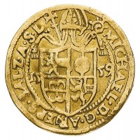 Austria, Salisburgo, Michael Von Kuenburg (1554-1560): ducato 1559 (Friedberg#614), grammi 3,50. Ondulato