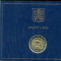 Vaticano 2014: 2 euro commemorativi "XXV anniversario crollo del muro di Berlino" in confezione originale zecca