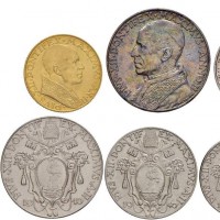 Vaticano, Pio XII (1939-1958): divisionale con oro 1940-II (Gigante#236a), il 10 lire ha un patina scura