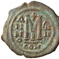 Maurizio Tiberio (582-602 d.C.): follis, zecca di Costantinopoli, anno 9°(Sear#494), grammi 11.85