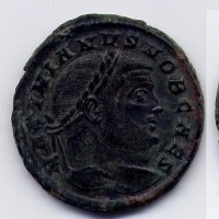 Massimiano Ercole (286-310 d.C.): follis "SACRA MONETA AVGG" zecca di Aquileia, coniato quando era cesare (R.I.C.,VI#31b)