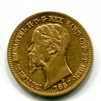 Vittorio Emanuele II (1849-1861): 20 lire 1857-To (Gigante#14)
