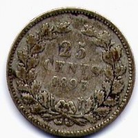 Olanda, Guglielmina (1890-1948): 25 cent. 1893 (W.Coins#115)