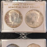 USA: 1/2 dollaro 1964 "Kennedy", dittico di due pezzi, zecche P e D, in blister originale