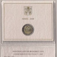 Vaticano 2009: 2 euro commemorativi in confezione originale zecca