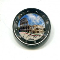 2 euro colorato "Roma-Colosseo", 
