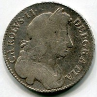 Gran Bretagna, Carlo II (1660-1685): 1/2 corona 1677 (Spink,334#3367)