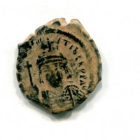Maurizio Tiberio (582-602 d.C.): 1/2 follis, zecca di Costantinopoli, anno 9° (Sear,120#497)