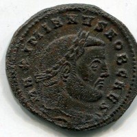 Galerio Massimiano (305-311 d.C.): follis "SACRA MONETA AVGG ET CAESS NOSTR" zecca di Ticinum (RIC#44b)